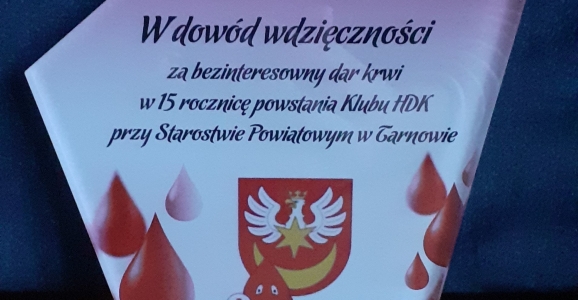 Seminarium z okazji Dni Honorowego Krwiodawstwa oraz 15-lecia powstania Klubu Honorowych Dawców Krwi