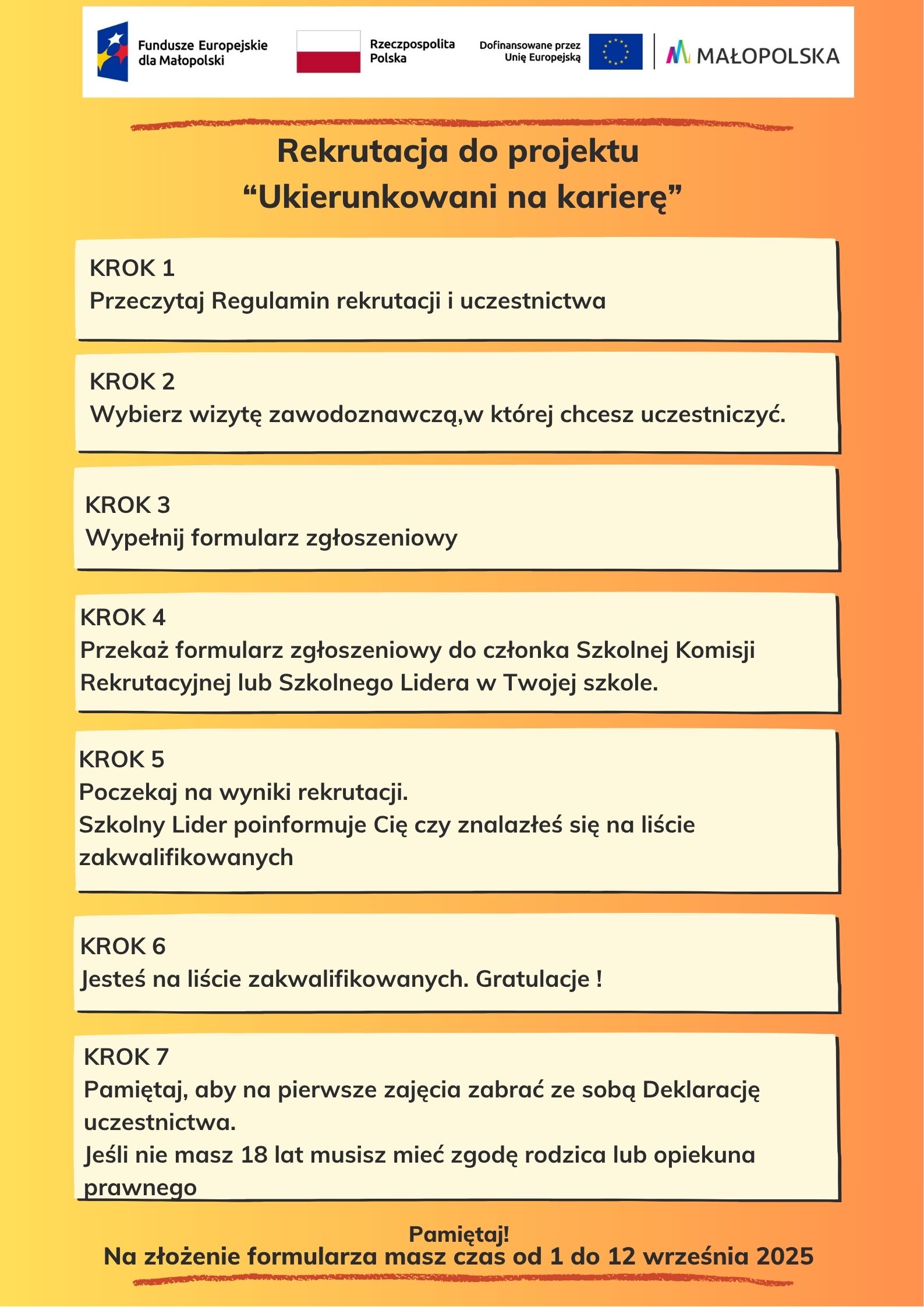 Rekrutacja UnK Plakat jesień 2025